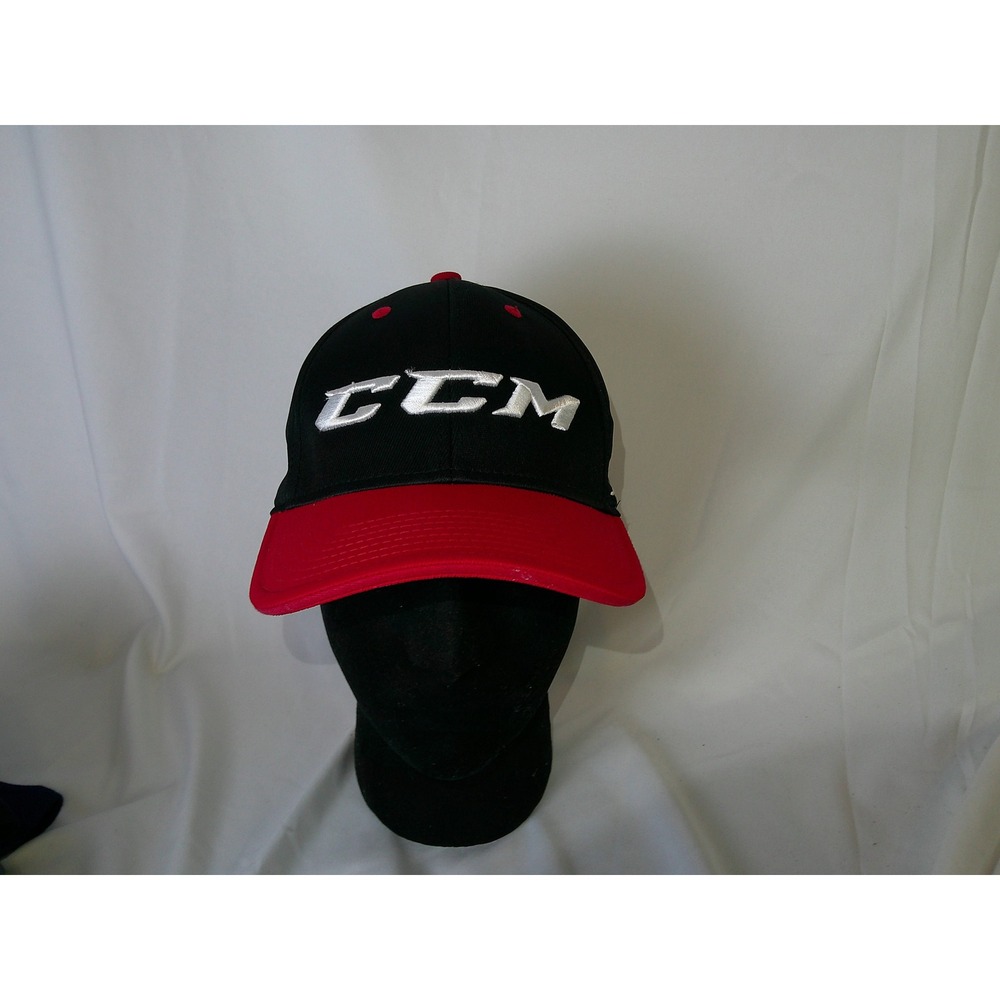 Rare CCM JetSpeed Hockey Hat Black Red White 3D Logo Embroidered Baseball Cap